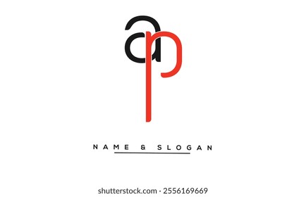 PA, AP Abstract Letters Logo Monogram