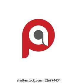 pa, ap letter rounded letter logo red