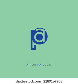 PA or AP letters logo icon modern and minimal