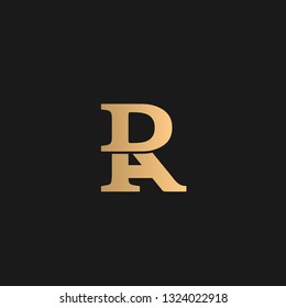 PA, AP logo vector. Golden initial logo on black background.