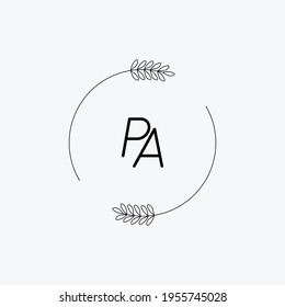 PA Beauty vector initial logo, handwriting logo of initial signature