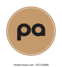 pa brown letters ,abstract background logo, design identity in circle, alphabet letter