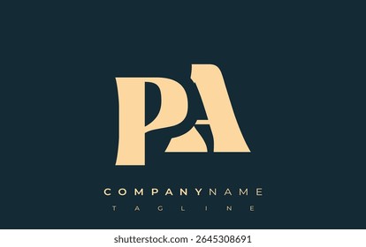 PA Creative Abstract Typography Logo Design. Elegant logo combining bold typography and creative shapes, ideal for branding and identity solutions.