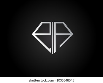 PA diamond shape silver color design