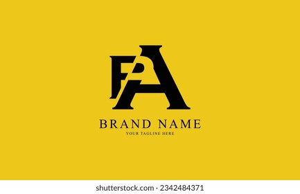 PA FAP FP FA black minimal professional creative minimalist brand logo design with yellow background 
