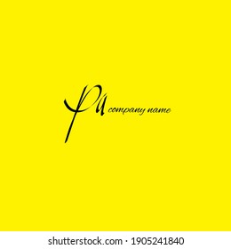 PA handwriting initial text with beauty monogram and elegant logo design 