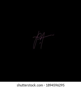 PA handwriting logo for identity