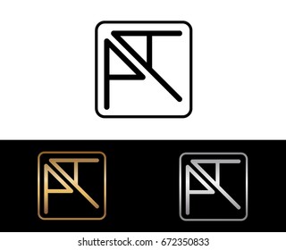PA initial box shape Logo designs template