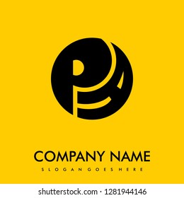 PA Initial circle abstract logo vector