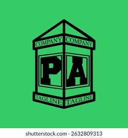 PA Initial Explore this unique collection of alphabet house logos, featuring stylish letter combinations inside a geometric house outline. Perfect for branding, graphic design projects