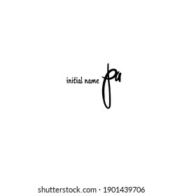 pa 
initial handwriting or handwritten logo for identity. Logo with signature and hand drawn style. isolated 