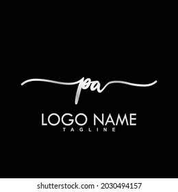 Design-Vektorgrafik für Ersthandschrift-Logo von PA
