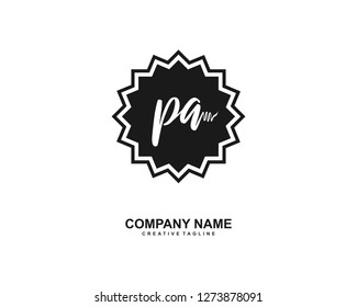 PA Initial Handwriting Logo Template Vector