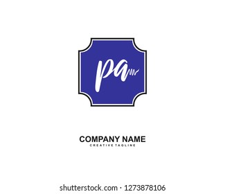 PA Initial Handwriting Logo Template Vector