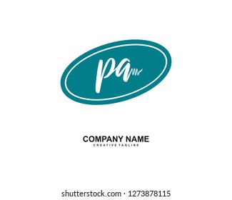 PA Initial Handwriting Logo Template Vector