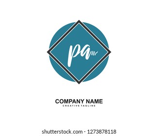 PA Initial Handwriting Logo Template Vector