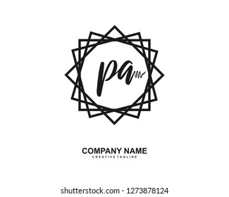 PA Initial Handwriting Logo Template Vector