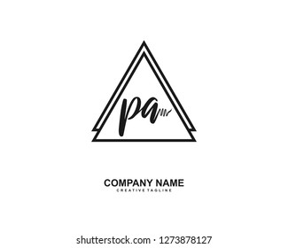PA Initial Handwriting Logo Template Vector