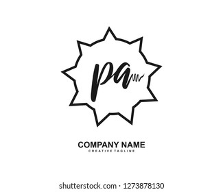 PA Initial Handwriting Logo Template Vector