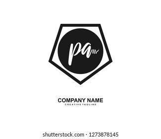 PA Initial Handwriting Logo Template Vector