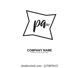 PA Initial Handwriting Logo Template Vector