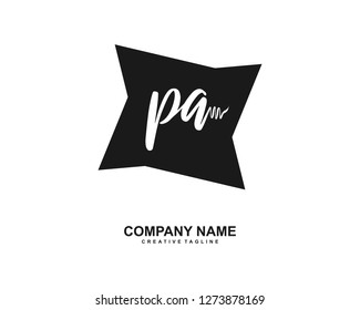 PA Initial Handwriting Logo Template Vector