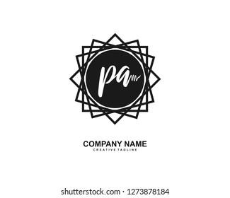 PA Initial Handwriting Logo Template Vector