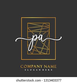PA Initial Handwriting logo template vector