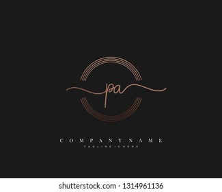 PA initial handwriting logo template vector