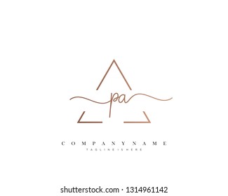 PA initial handwriting logo template vector