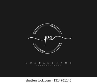PA initial handwriting logo template vector