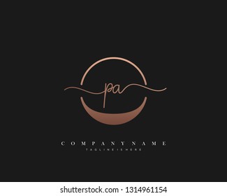 PA initial handwriting logo template vector
