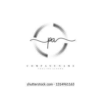 PA initial handwriting logo template vector