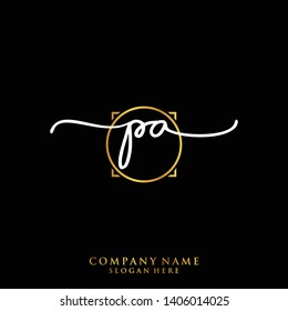 PA Initial handwriting logo template