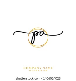 PA Initial handwriting logo template