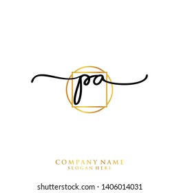 PA Initial handwriting logo template