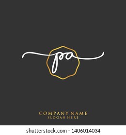 PA Initial handwriting logo template