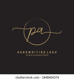 PA Initial handwriting logo template vector