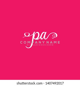 PA Initial handwriting logo vector