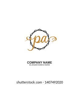 PA Initial handwriting logo vector