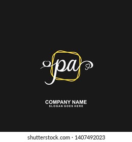 PA Initial handwriting logo vector