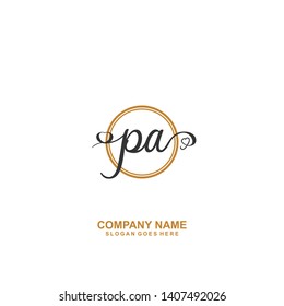 PA Initial handwriting logo vector