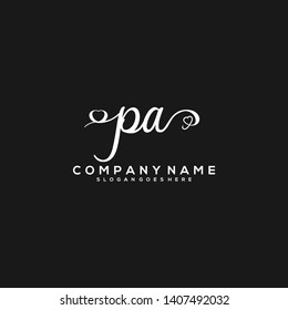 PA Initial handwriting logo vector