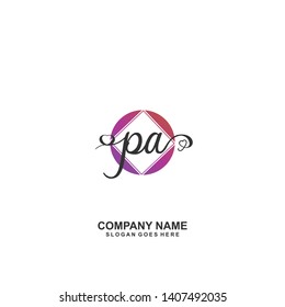 PA Initial handwriting logo vector