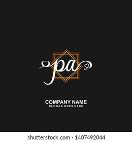 PA Initial handwriting logo vector