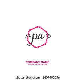 PA Initial handwriting logo vector