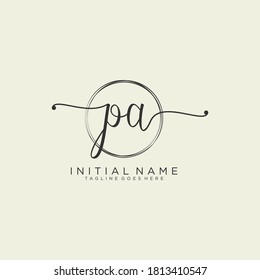 PA Initial handwriting logo vector