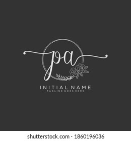 PA Initial handwriting logo vector