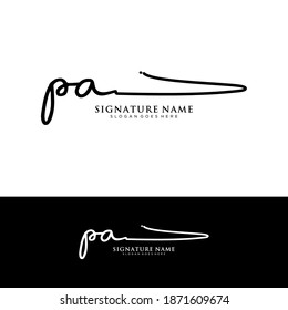 PA Initial letter handwriting and signature logo.