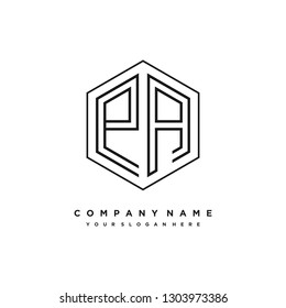 PA initial letter, modern logo design template vector 